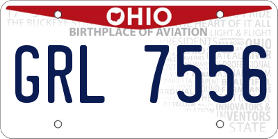 OH license plate GRL7556