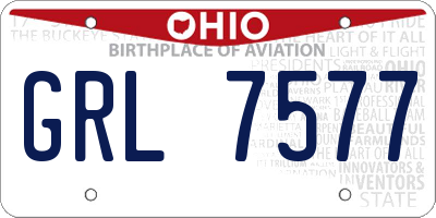 OH license plate GRL7577