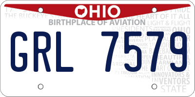OH license plate GRL7579