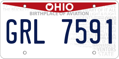 OH license plate GRL7591