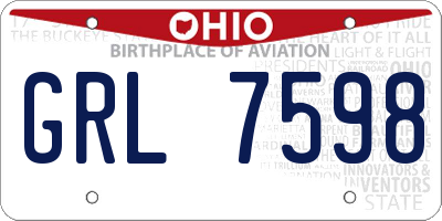 OH license plate GRL7598