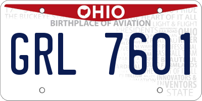 OH license plate GRL7601