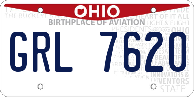 OH license plate GRL7620
