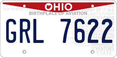 OH license plate GRL7622