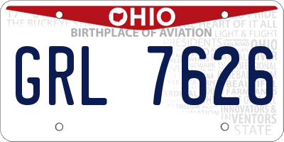 OH license plate GRL7626
