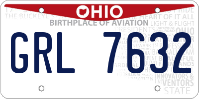 OH license plate GRL7632