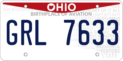 OH license plate GRL7633