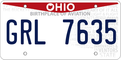 OH license plate GRL7635