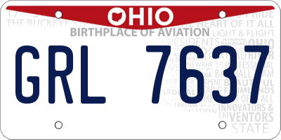 OH license plate GRL7637