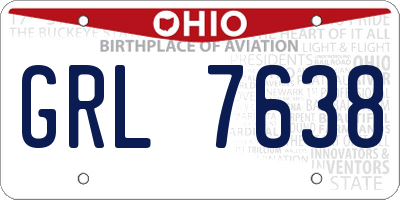OH license plate GRL7638