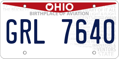 OH license plate GRL7640