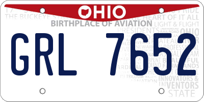 OH license plate GRL7652
