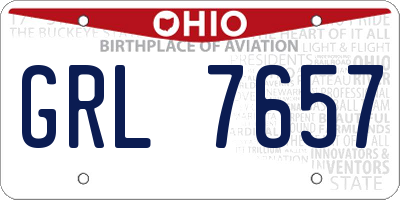 OH license plate GRL7657
