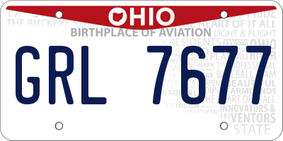 OH license plate GRL7677
