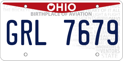 OH license plate GRL7679