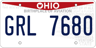 OH license plate GRL7680