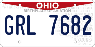 OH license plate GRL7682