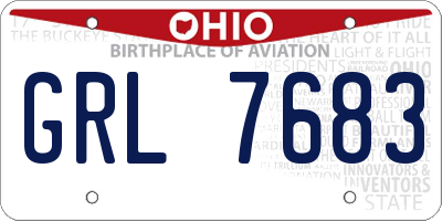 OH license plate GRL7683