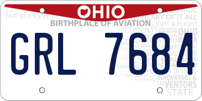 OH license plate GRL7684