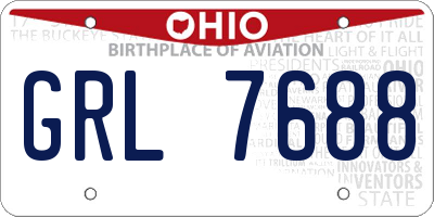 OH license plate GRL7688