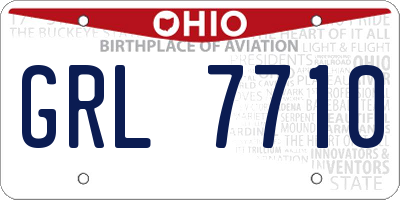 OH license plate GRL7710