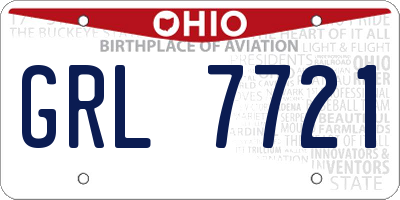 OH license plate GRL7721