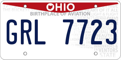 OH license plate GRL7723