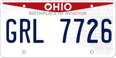 OH license plate GRL7726