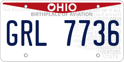 OH license plate GRL7736
