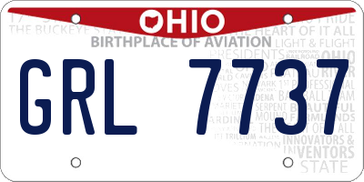 OH license plate GRL7737