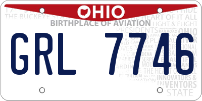 OH license plate GRL7746