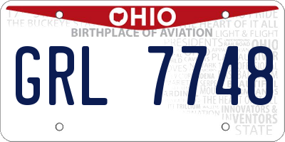 OH license plate GRL7748