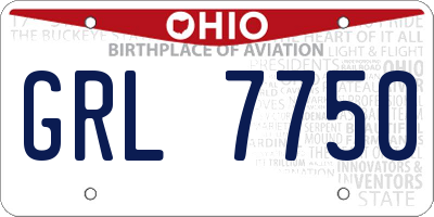 OH license plate GRL7750