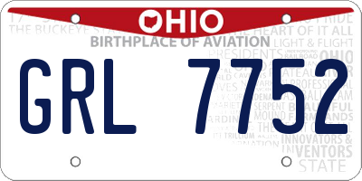 OH license plate GRL7752