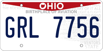 OH license plate GRL7756