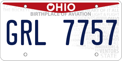 OH license plate GRL7757