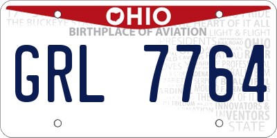 OH license plate GRL7764