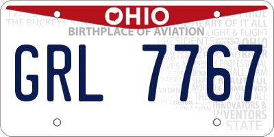 OH license plate GRL7767