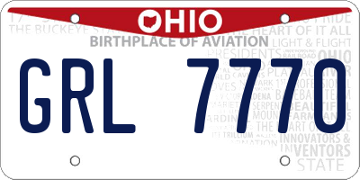 OH license plate GRL7770