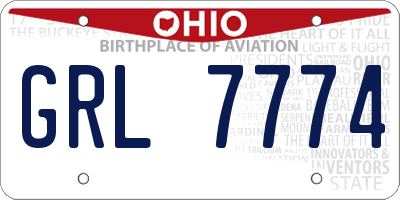 OH license plate GRL7774