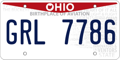 OH license plate GRL7786