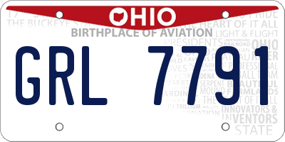 OH license plate GRL7791