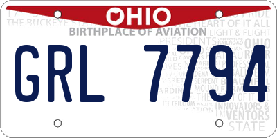 OH license plate GRL7794