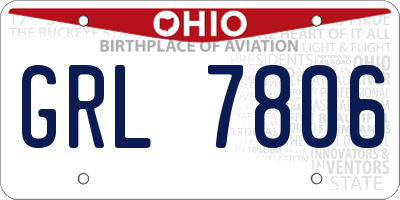 OH license plate GRL7806