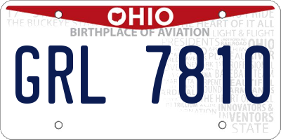OH license plate GRL7810