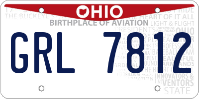 OH license plate GRL7812