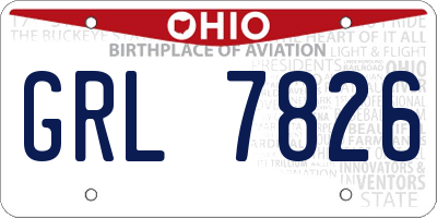 OH license plate GRL7826