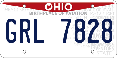 OH license plate GRL7828