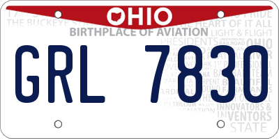 OH license plate GRL7830