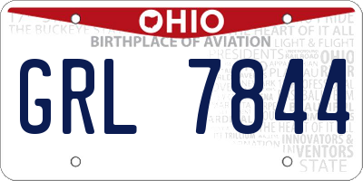 OH license plate GRL7844